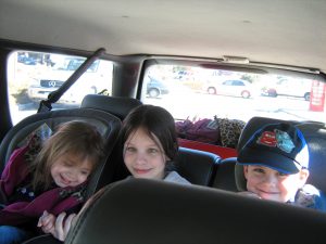 kids buckled in