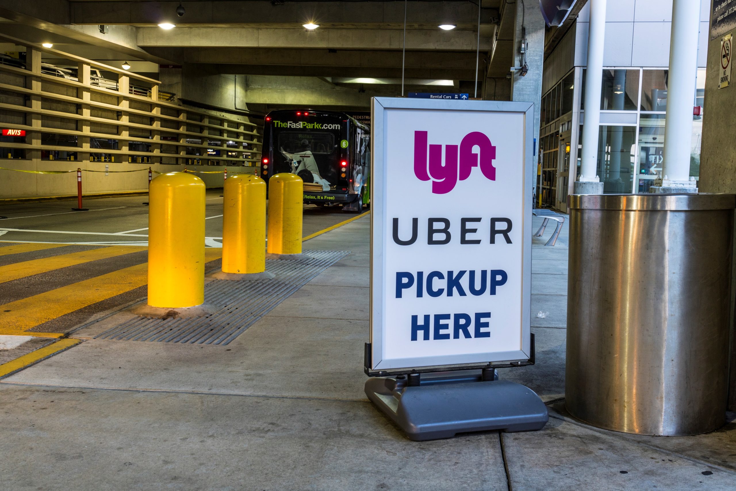 uber and lyft sign