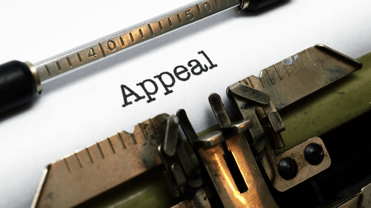 A letter of appeal for a restraining order.