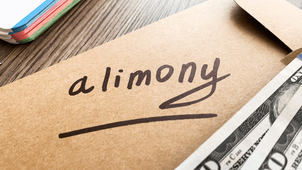 An envelope containing alimony for a divorced spouse.