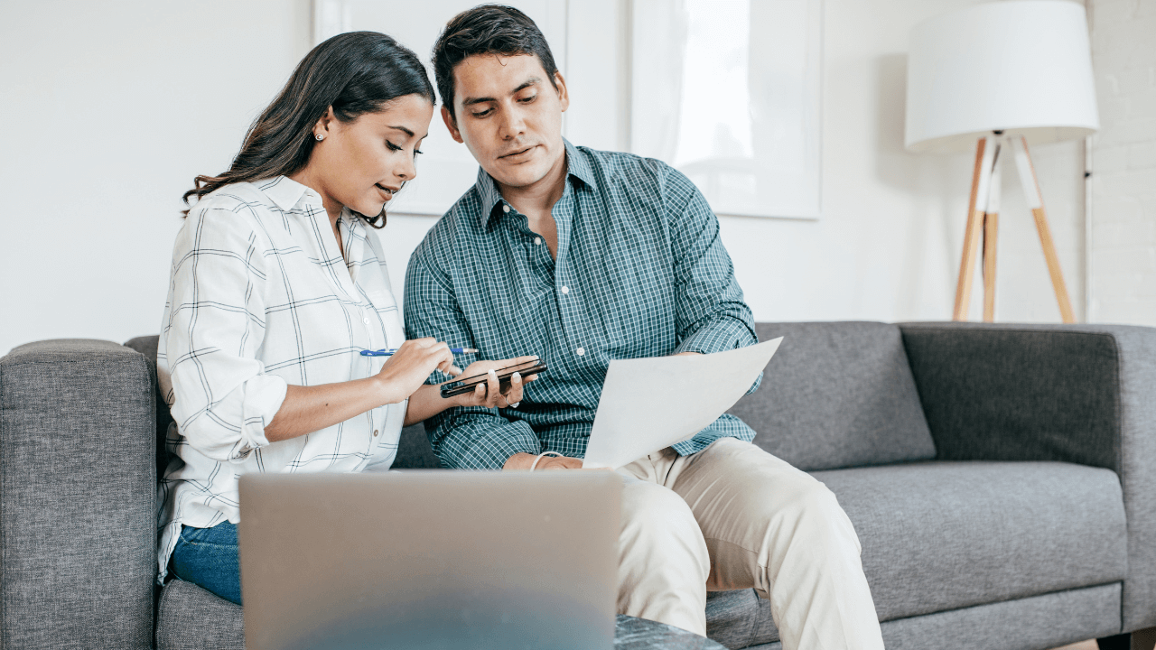 A couple filing their joint tax return.